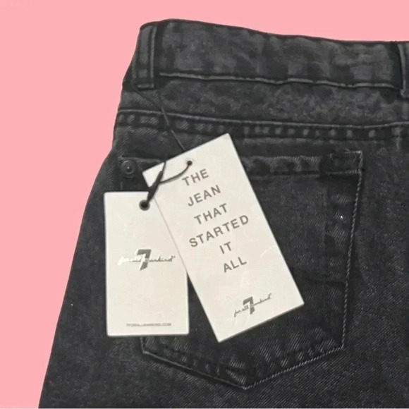 7 For All Mankind Size 28” Women’s Jeans Black Denim Short - Picture 5 of 9